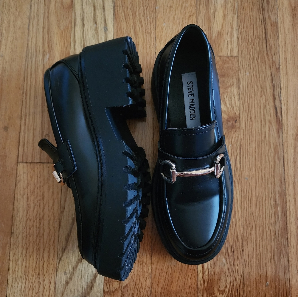 Womens Steve Madden Platform Loafers - Picture 3 of 9